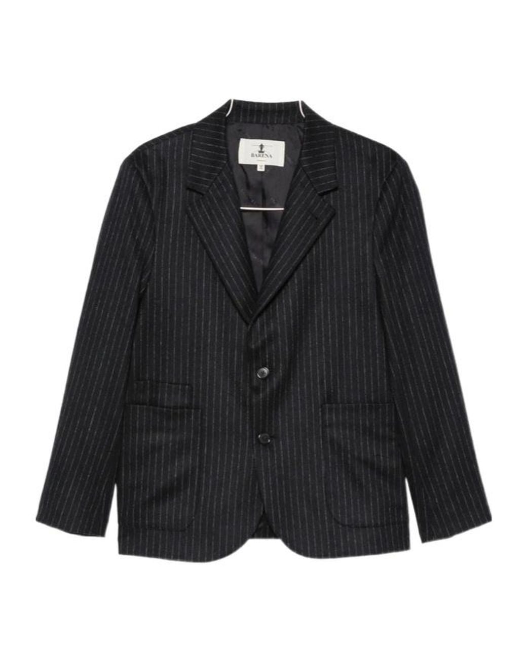 Barena Black Pinstripe Twobutton Blazer