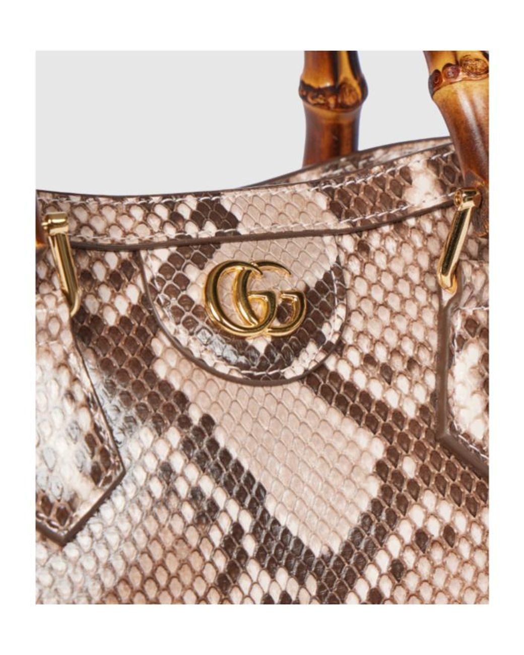 Gucci Pink Diana Python Small Tote Bag