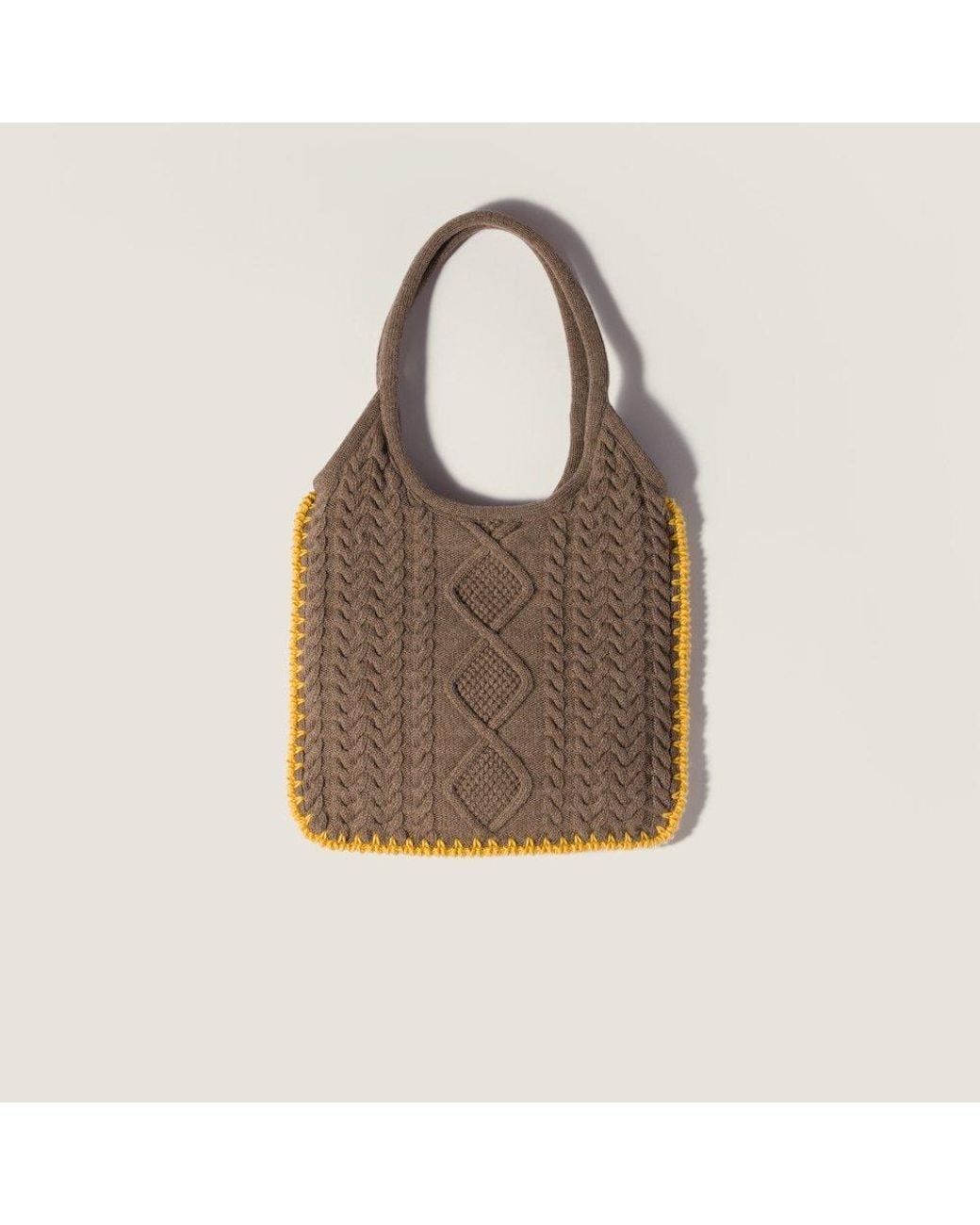 Miu Miu Brown Ivy Wool And Cashmere Bag