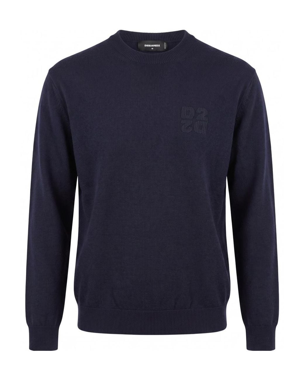 DSquared² Blue Logo Crew Neck Knitted Sweater for men