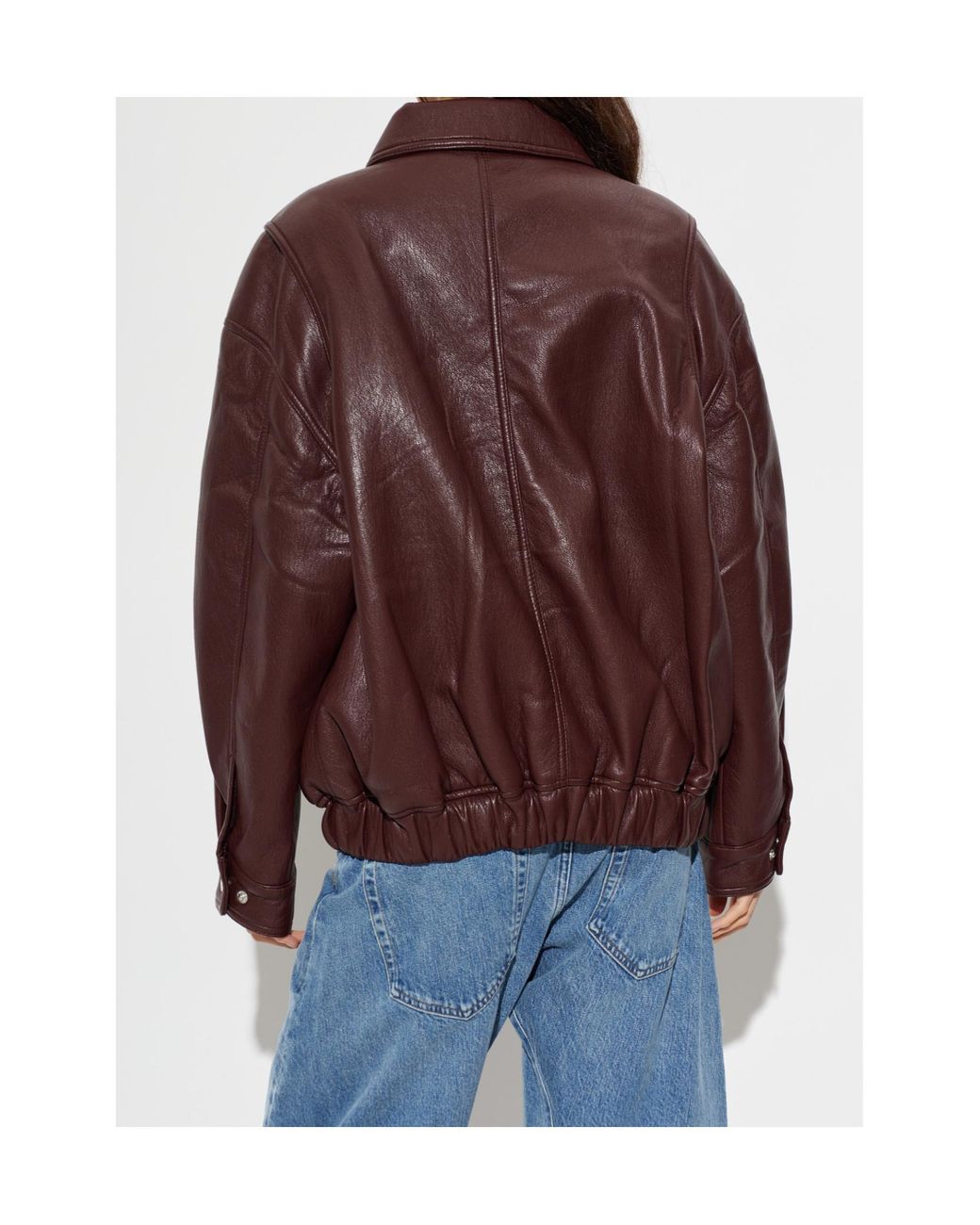 Agolde Purple Collared Bomber Jacket