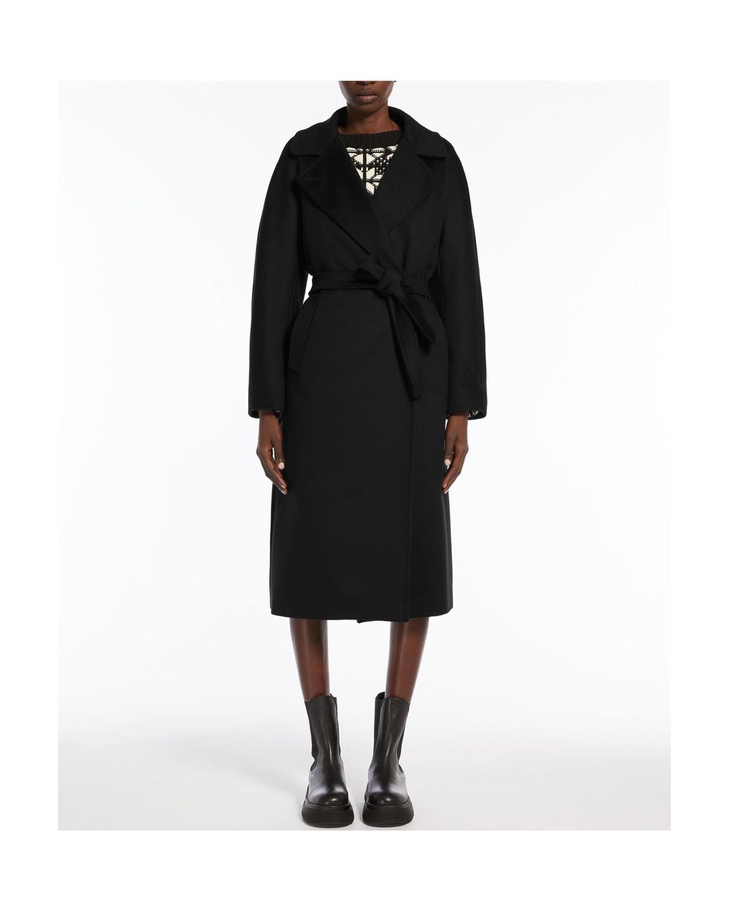 Weekend by Maxmara Black Resina Belted Waist Coat