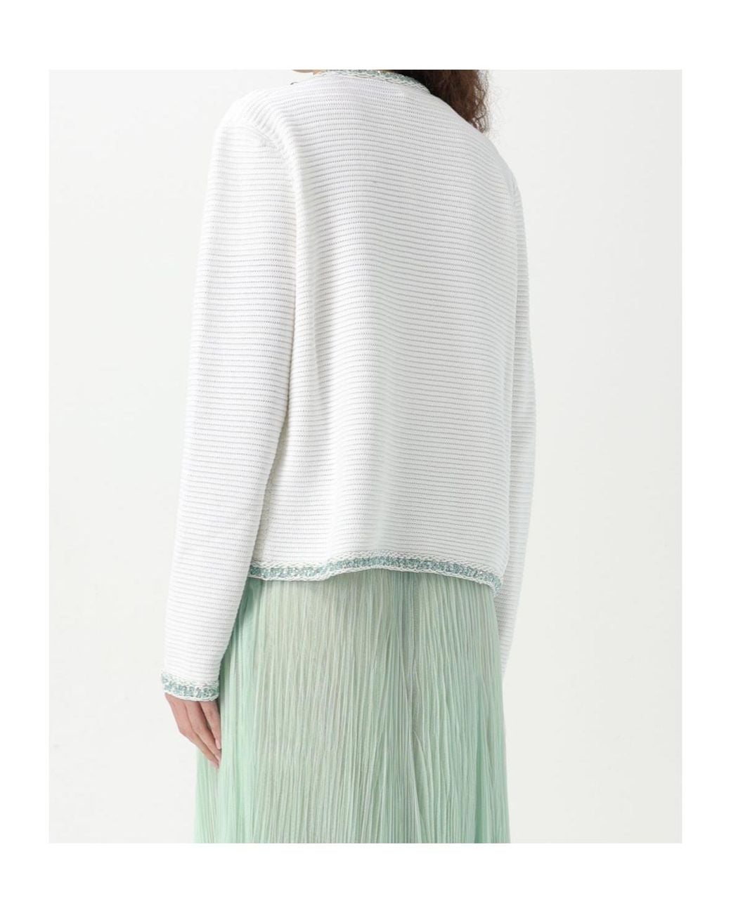 Fabiana Filippi White Contrast Trim Cardigan