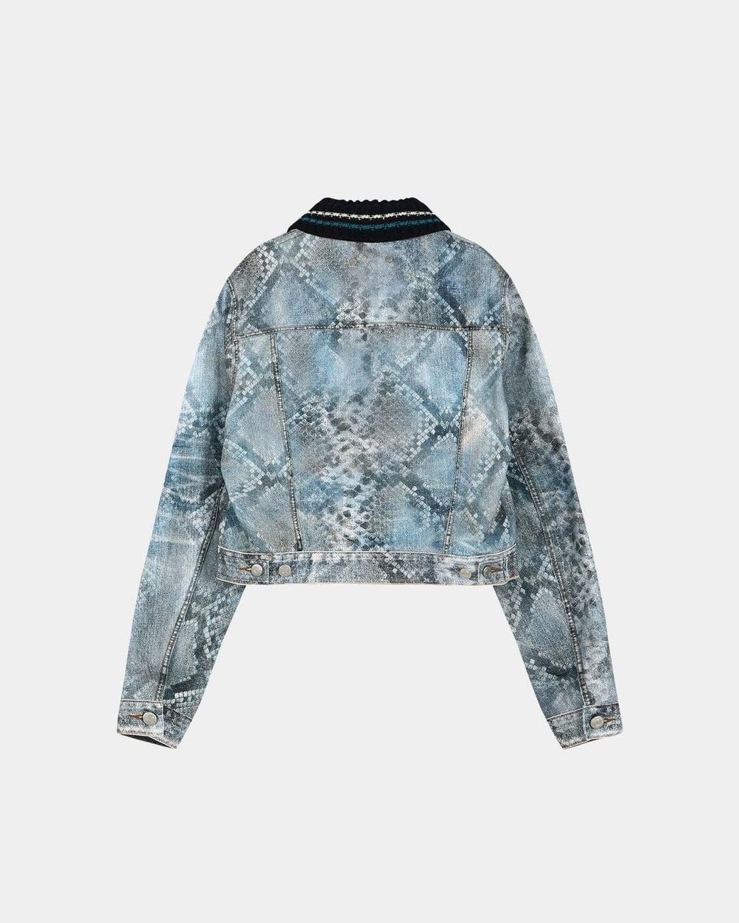 ANDERSSON BELL Blue Python Gradient Print Denim Jacket