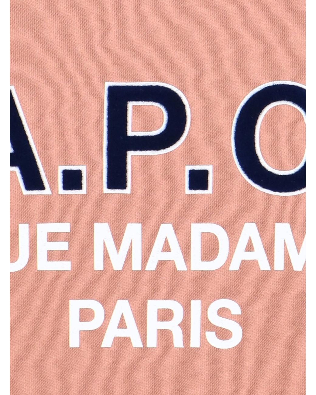 A.P.C. Pink Madame Logo Printed Crewneck Sweatshirt for men