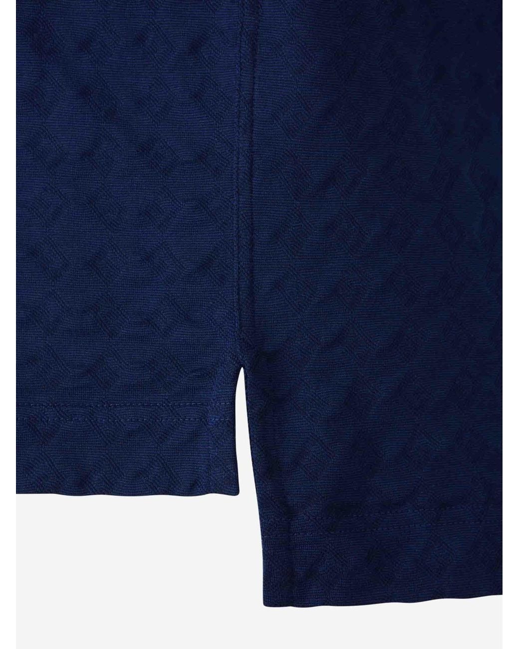 Givenchy Blue 4G-Jacquard Short-Sleeved Polo Shirt for men