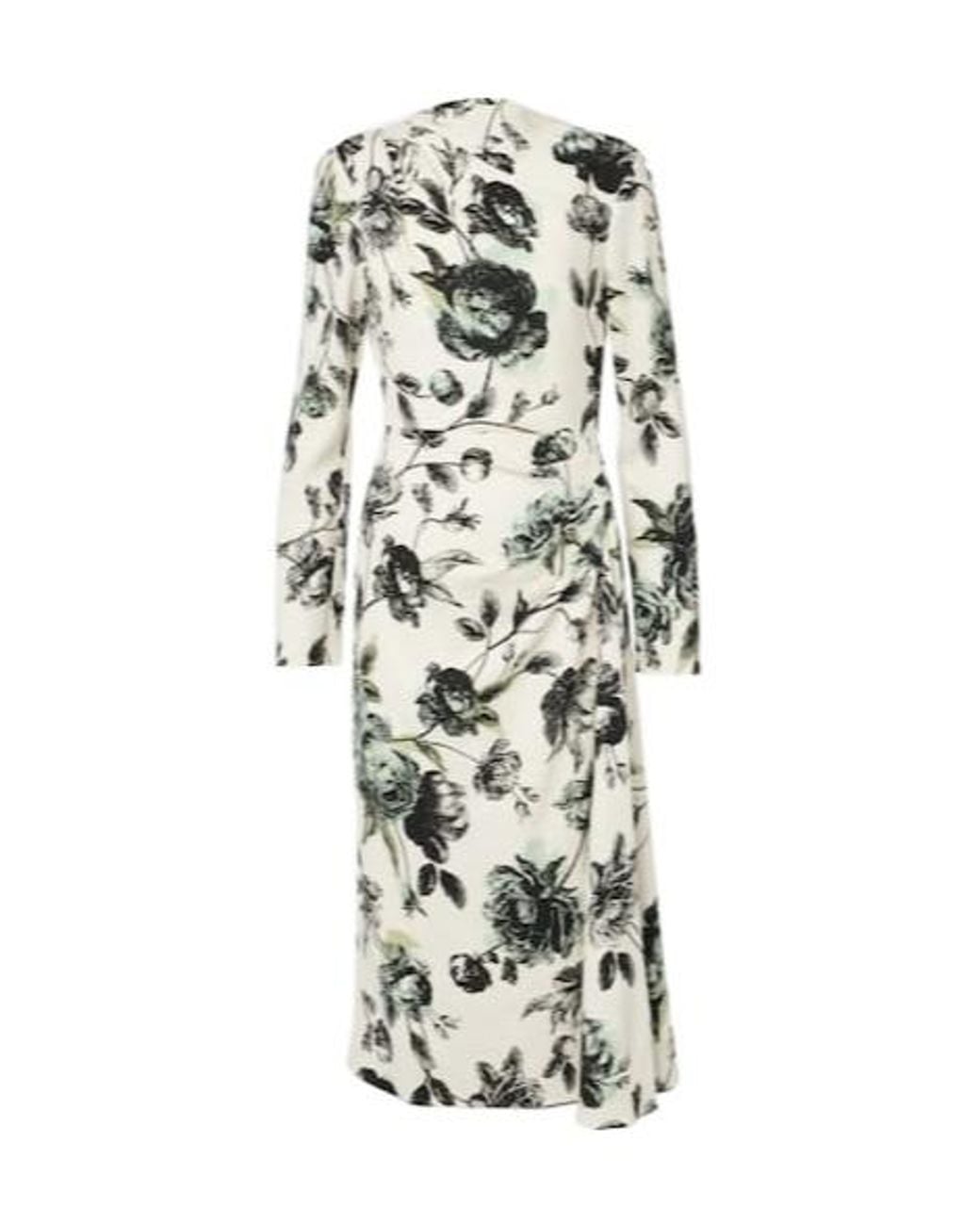 Erdem White Draped Midi Dress