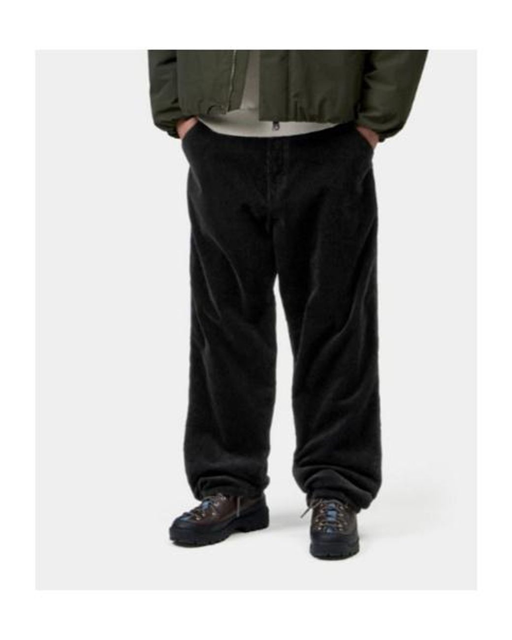 Carhartt Black Simple Corduroy Straight Pants for men