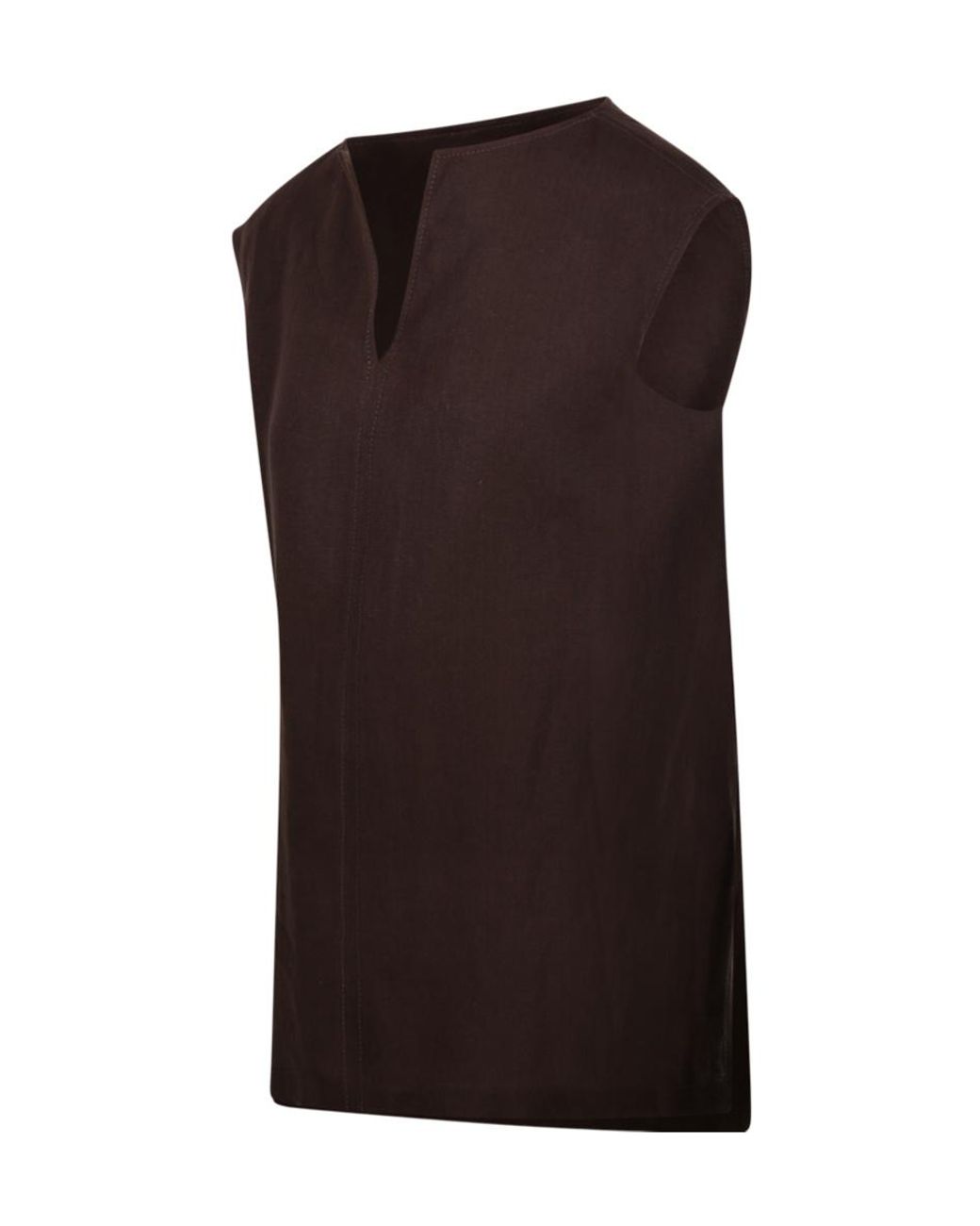 Max Mara Brown Colimbo V-Neck Sleeveless Top
