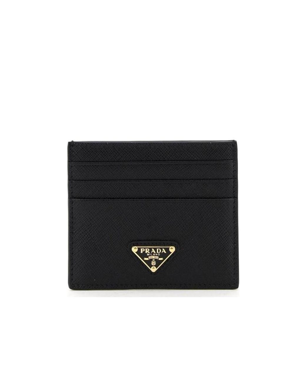 Prada Black プラダ ロゴ プレート カード ホルダー