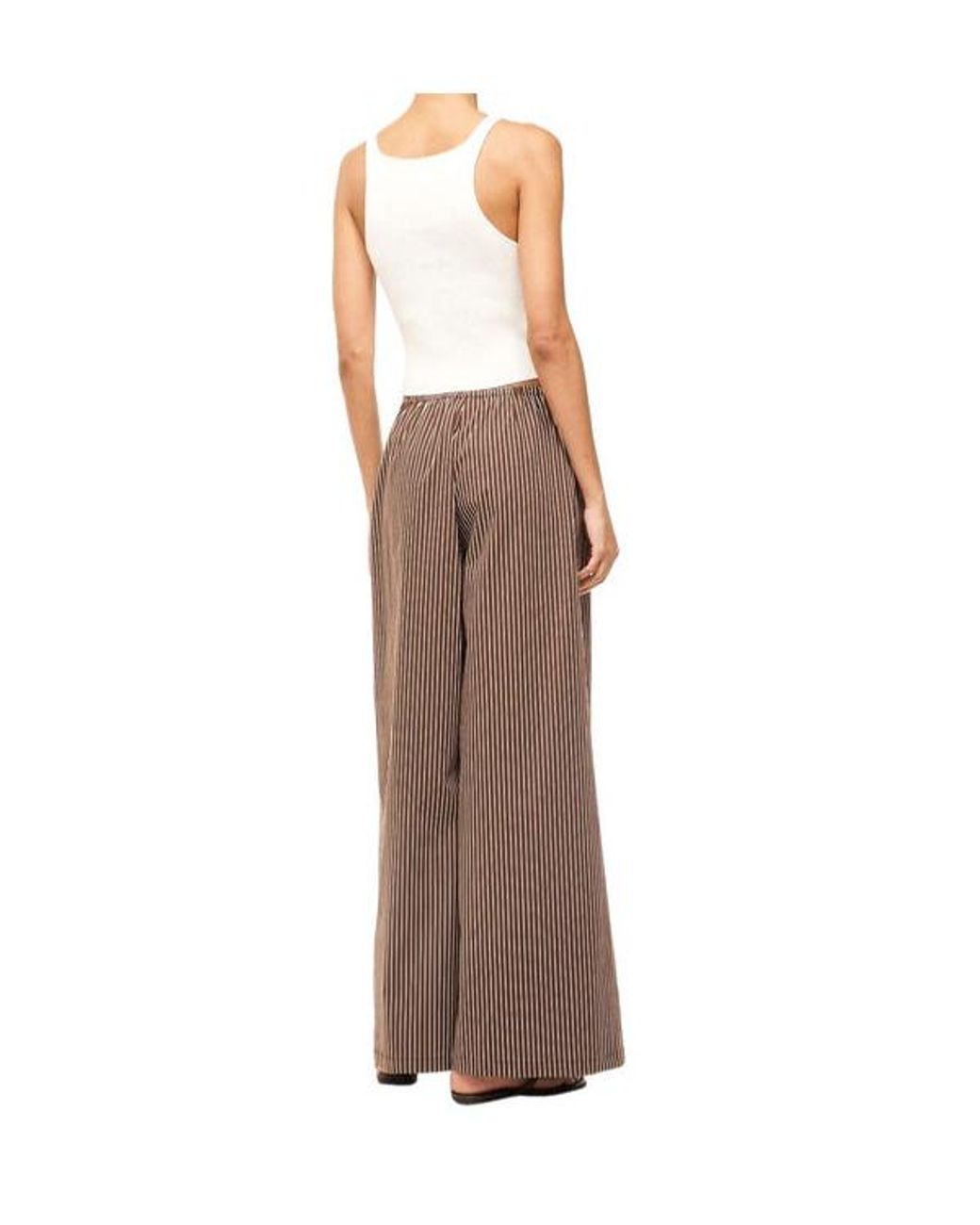 Staud Brown Elastic Waist Casual Pants
