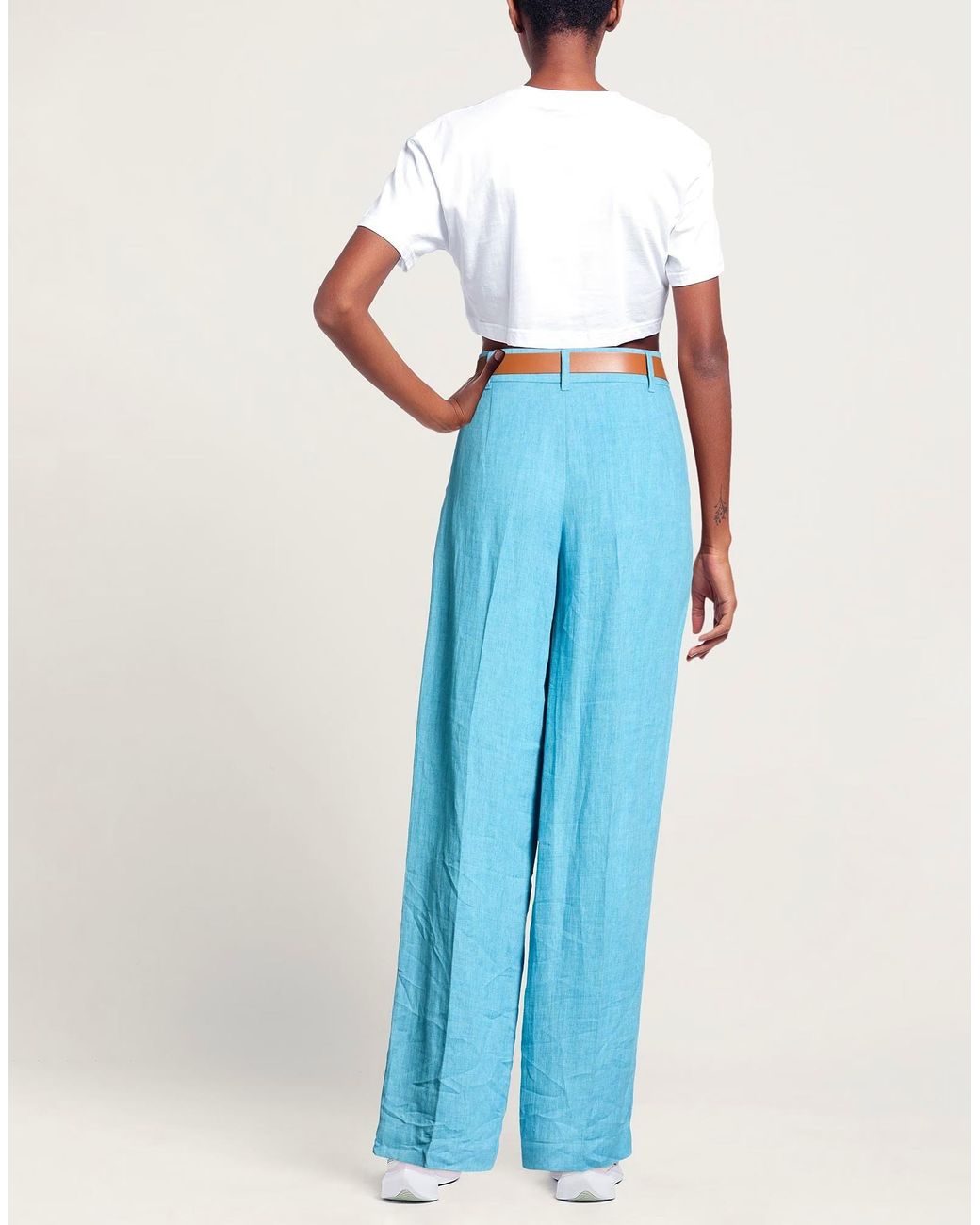 Max Mara Blue Casual Loose Straight-Leg Pants