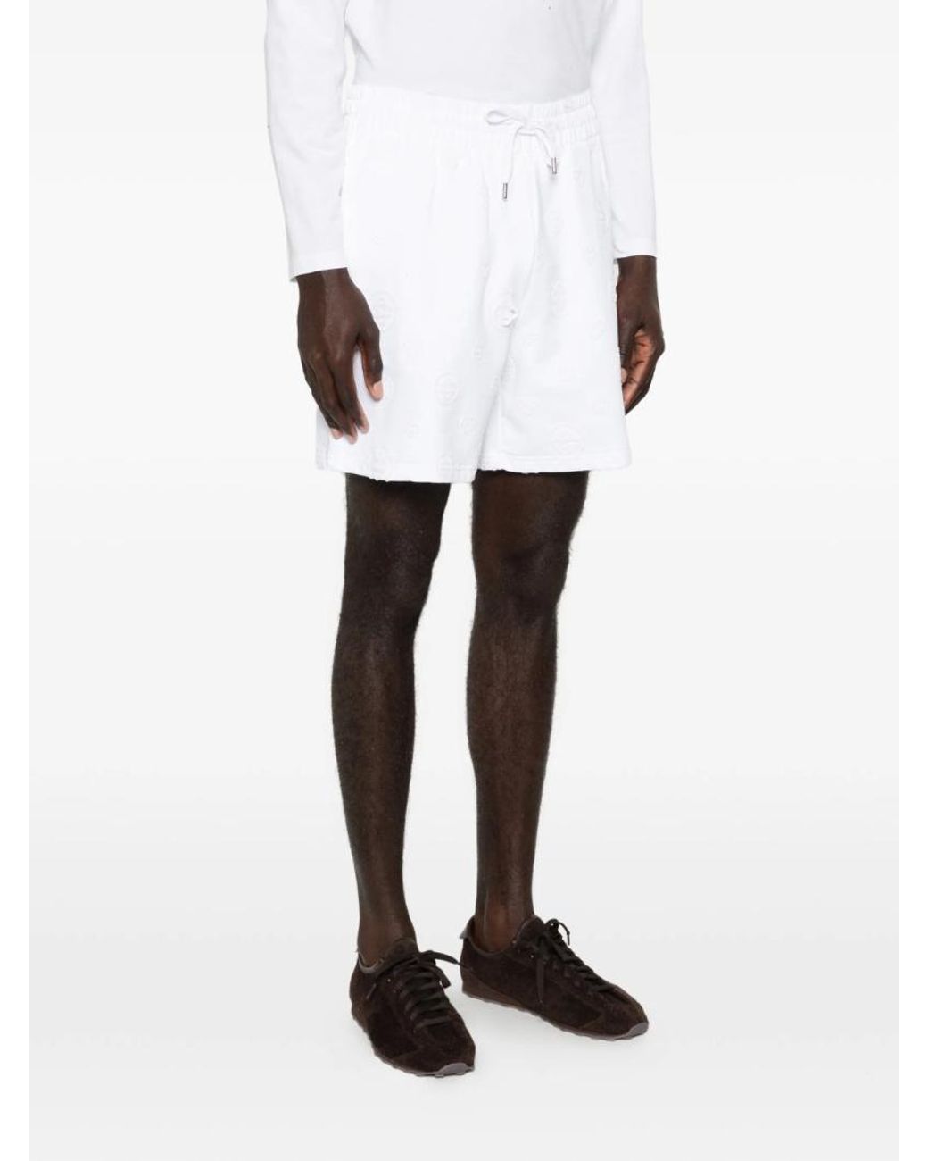 Casablanca White Monogram Appliqué Shorts for men