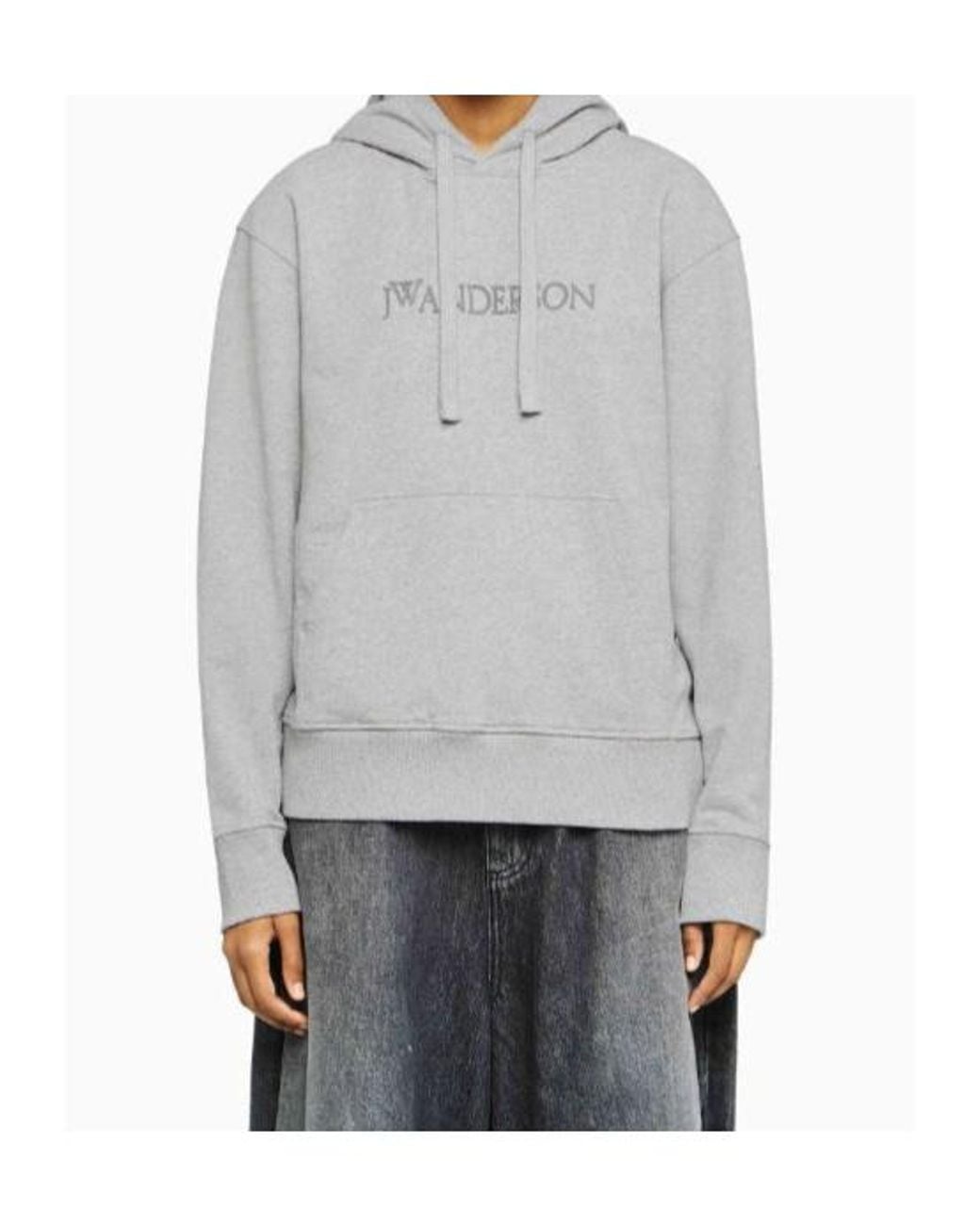J.W. Anderson Gray Jw Anderson Logo Lettering Drawstring Hoodie