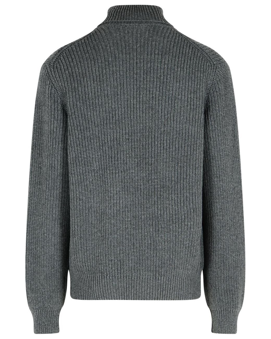 Dolce & Gabbana Gray Logo Embroidered Turtleneck Knitted Jumper for men