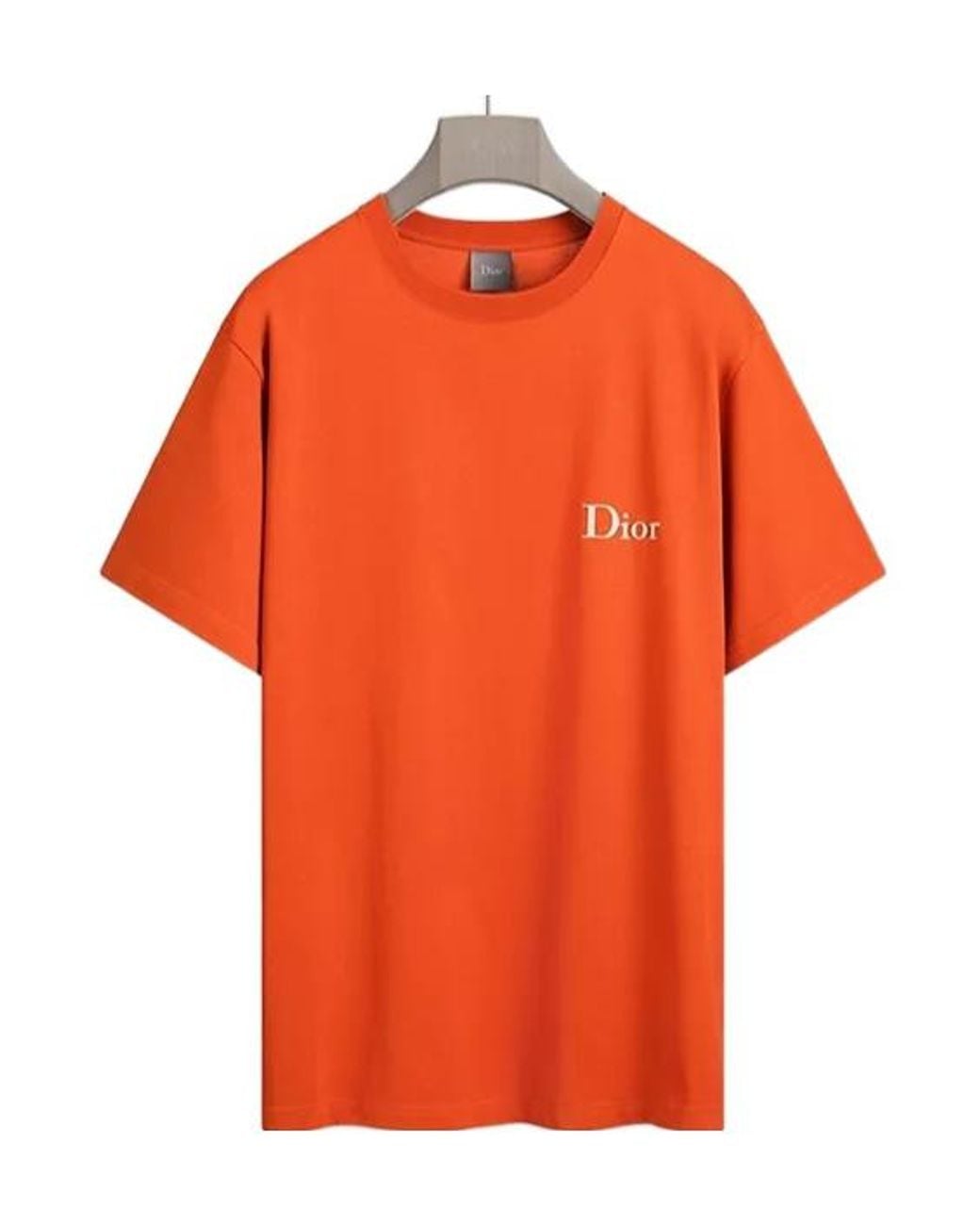 Dior Orange T-Shirt With Embroidery, Relaxed Fit for men