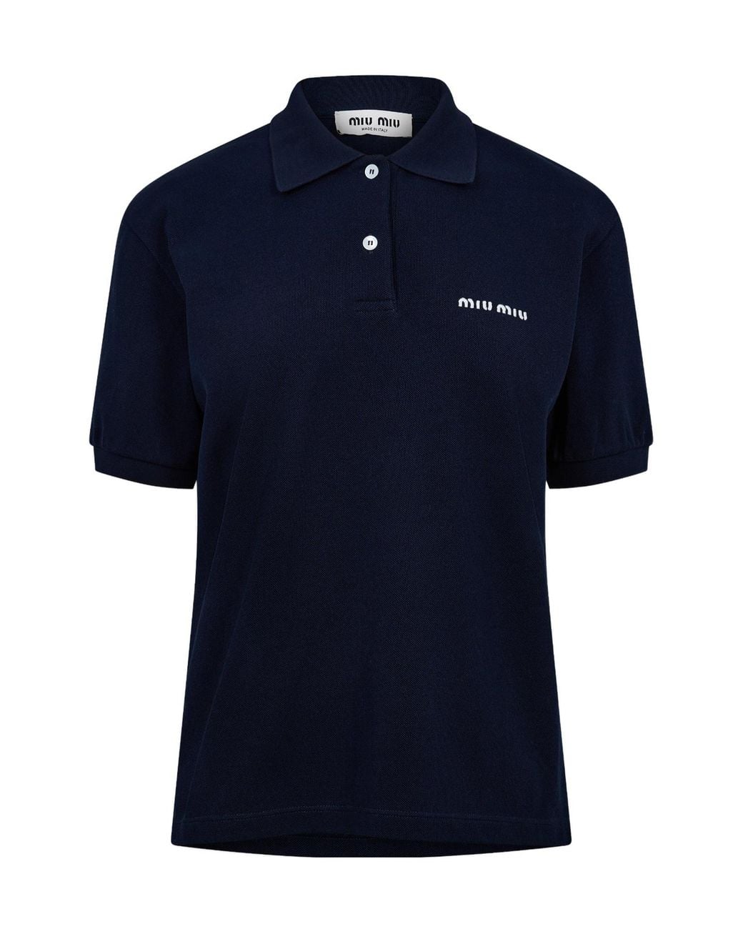 Miu Miu Blue Short-Sleeved Polo Shirt
