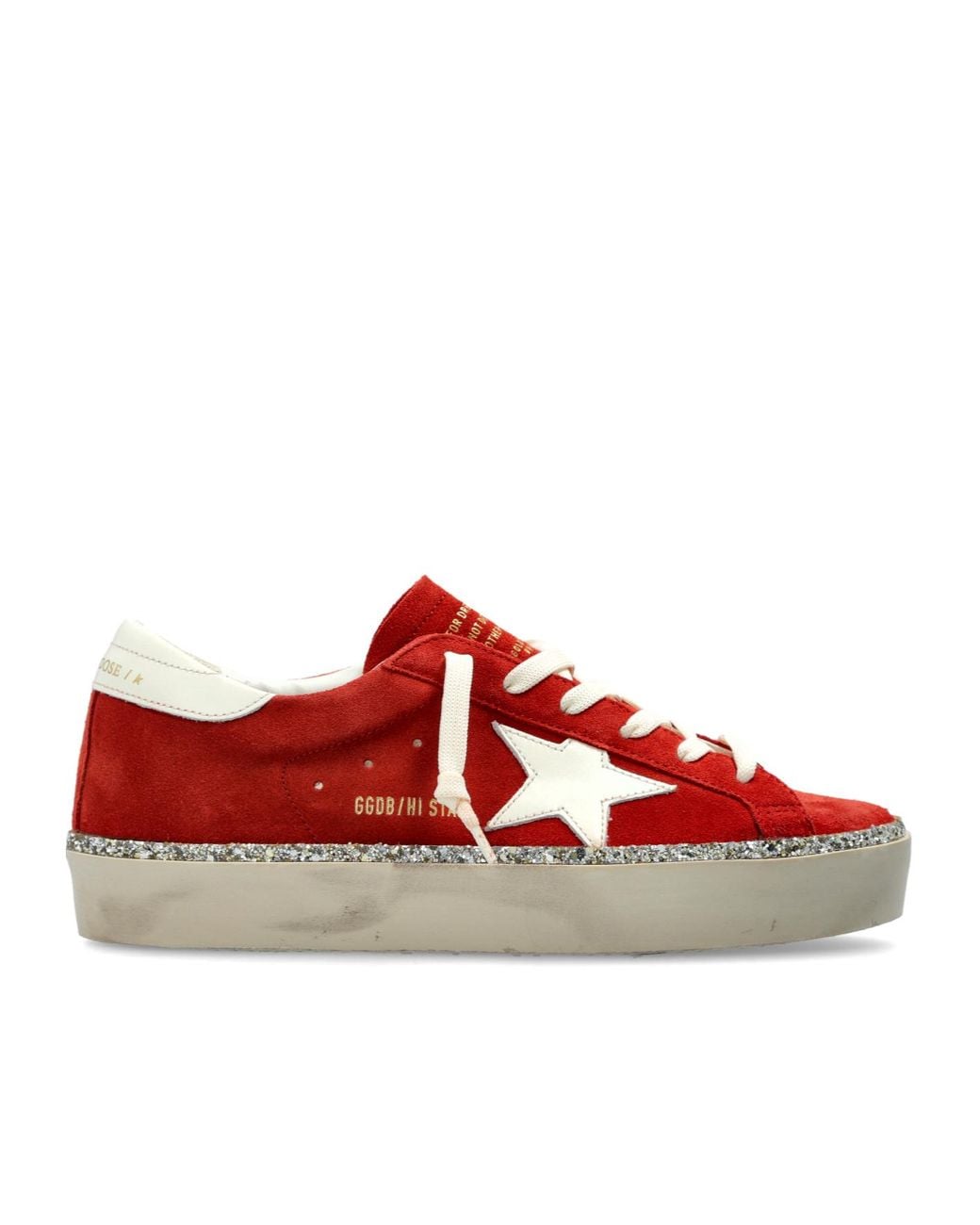 Golden Goose Deluxe Brand Red 'Hi Star' Sports Shoes