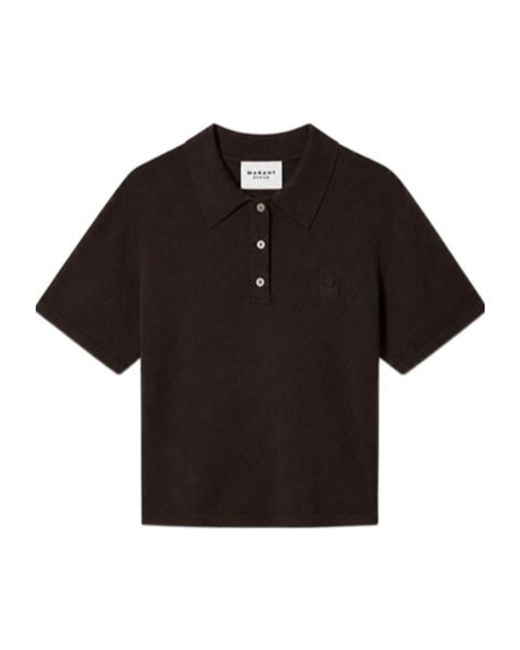 Isabel Marant Black Isabel Marant Étoile Althea Polo Knitted Top