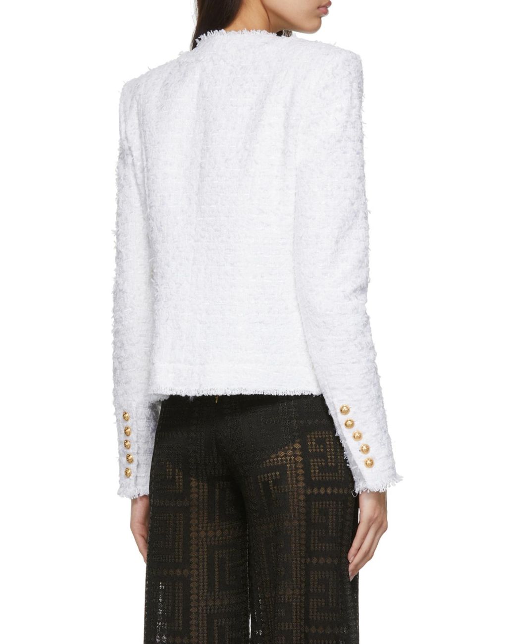 Balmain White Tweed Jacket