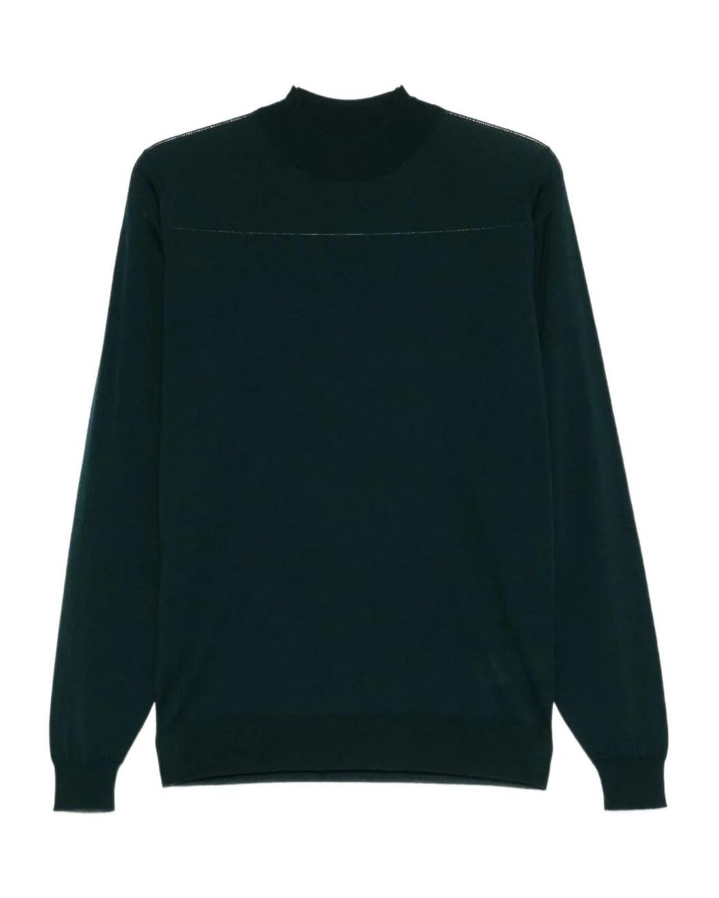 John Smedley Green Merino Wool Blend Sweater for men