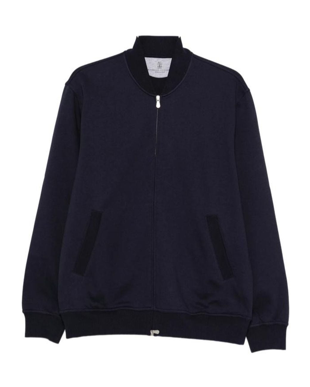 Brunello Cucinelli Blue Zip-Up Knitted Cardigan for men
