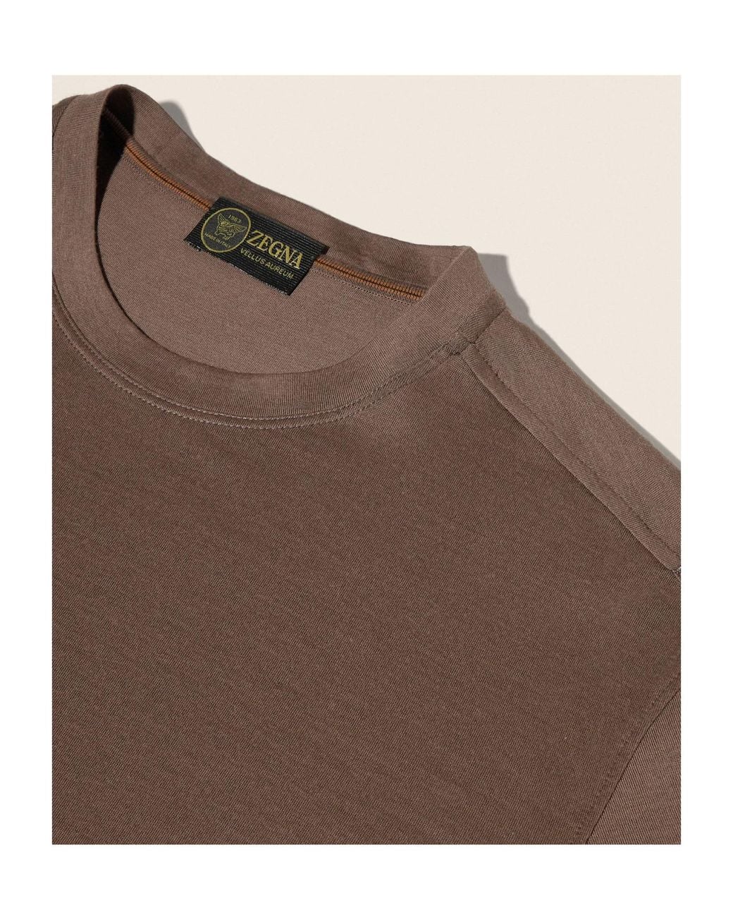 Zegna Brown Vellus Aureum T-Shirt for men