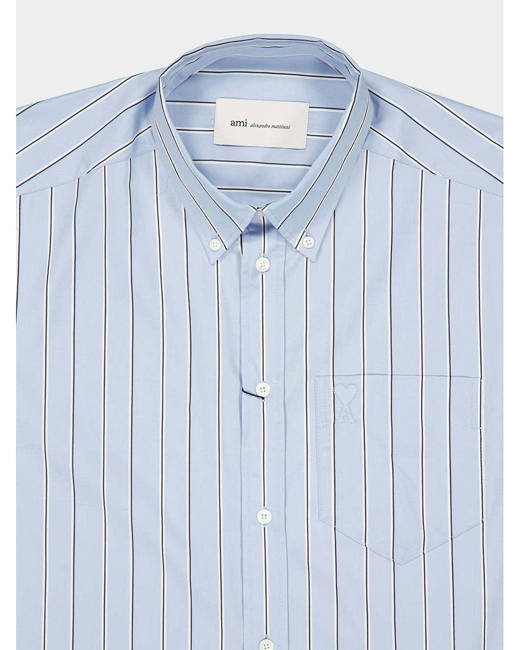 AMI Blue Striped Shirt for men