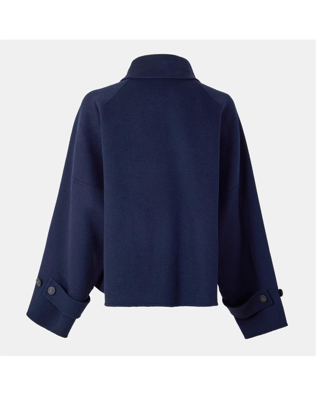 Weekend by Maxmara Blue Carella Wool Long Sleeve Boxy Fit Pea Coat