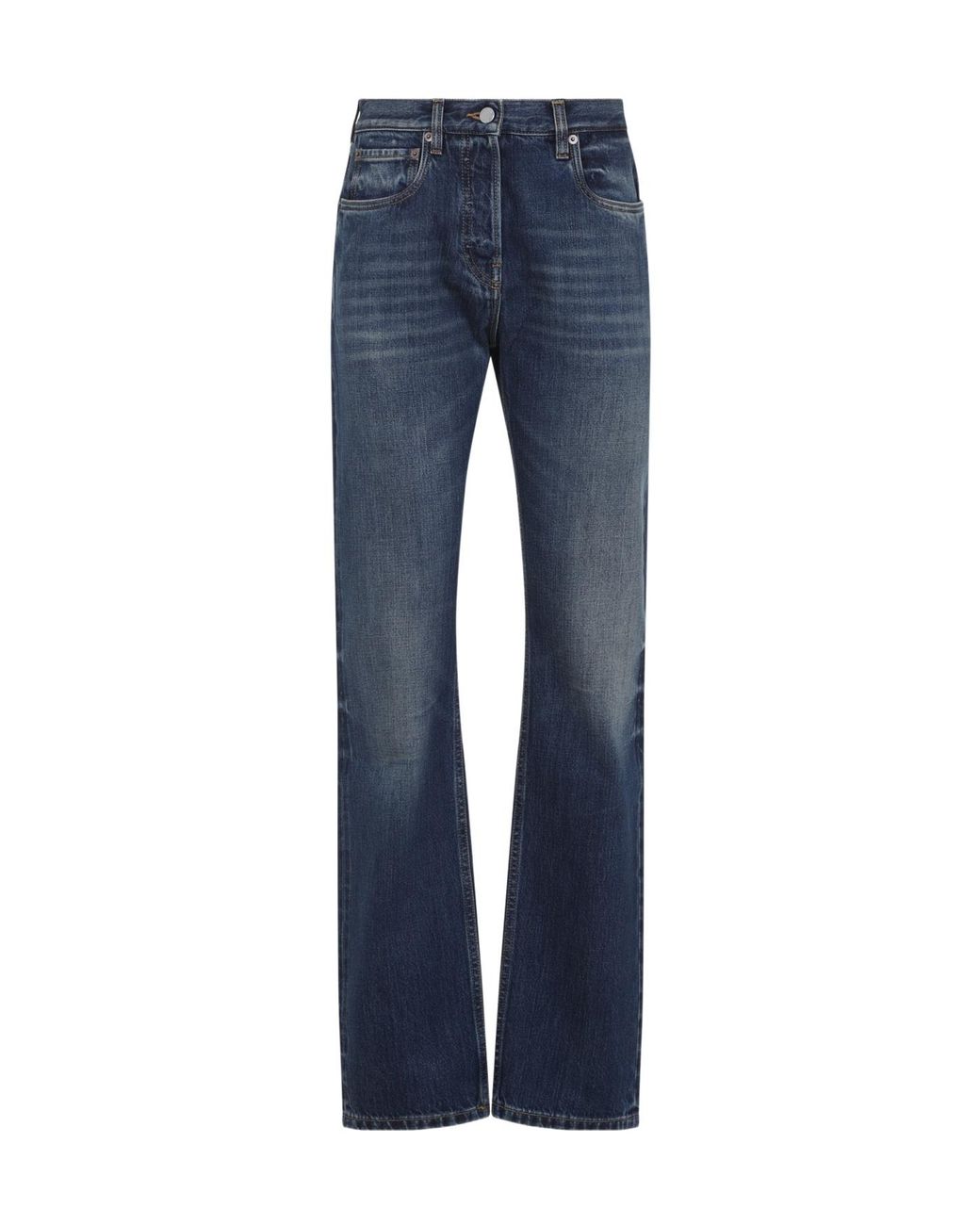 Prada Blue Low-Rise Tapered-Leg Jeans