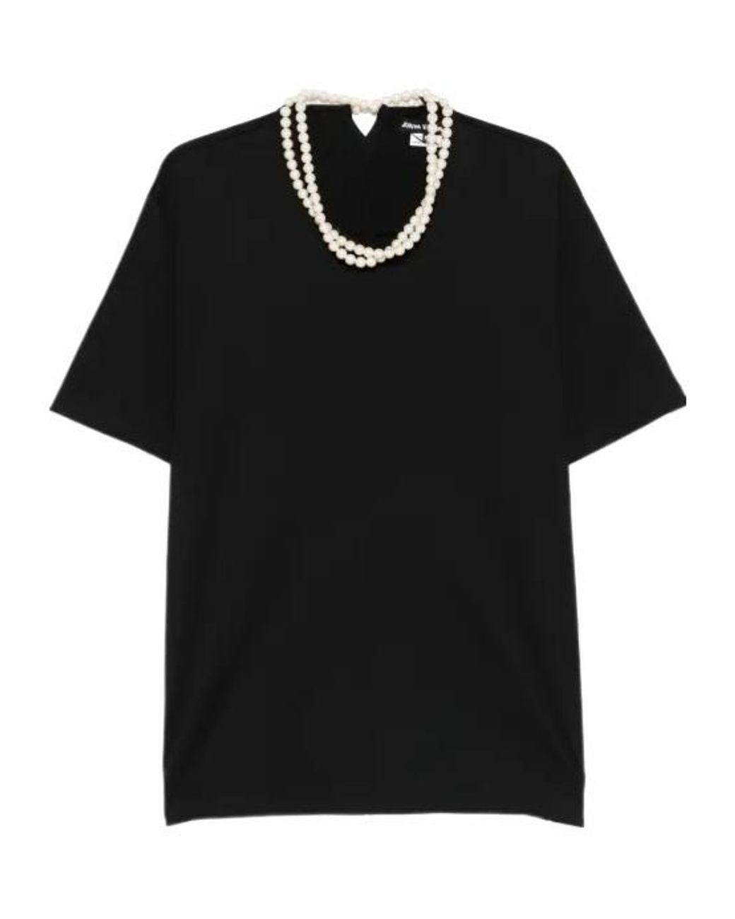 Junya Watanabe Black Faux Pearl T-Shirt