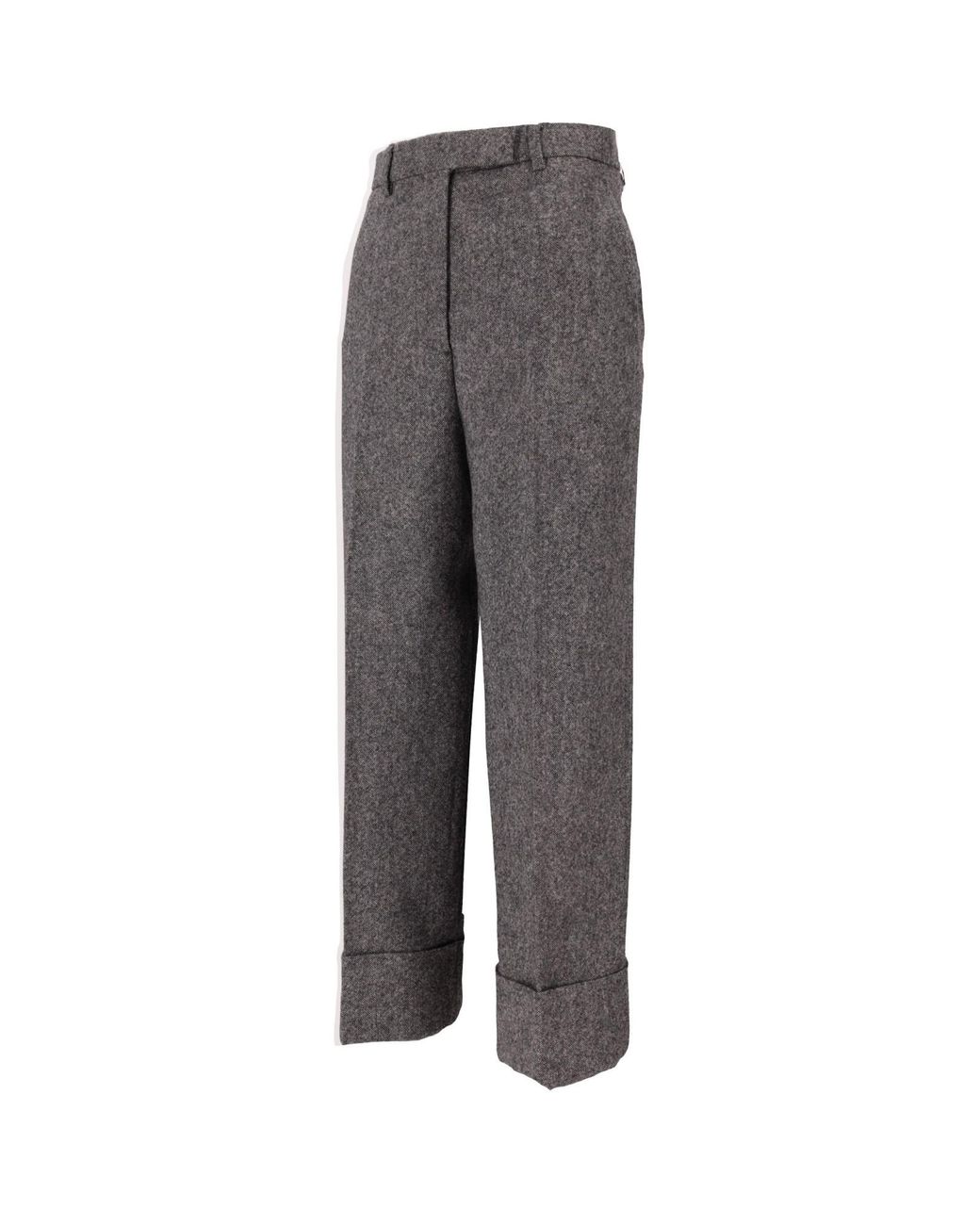 Thom Browne Gray High-Waist Straight-Leg Trousers