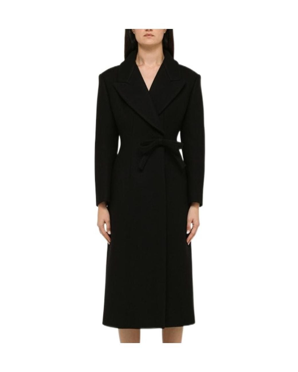 Valentino Black Bow-Embellished Trench Coat