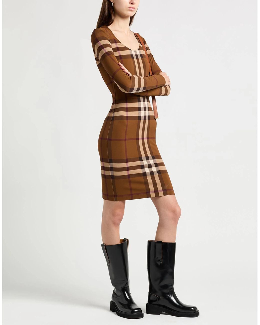 Burberry Brown Slim-Fit Dress