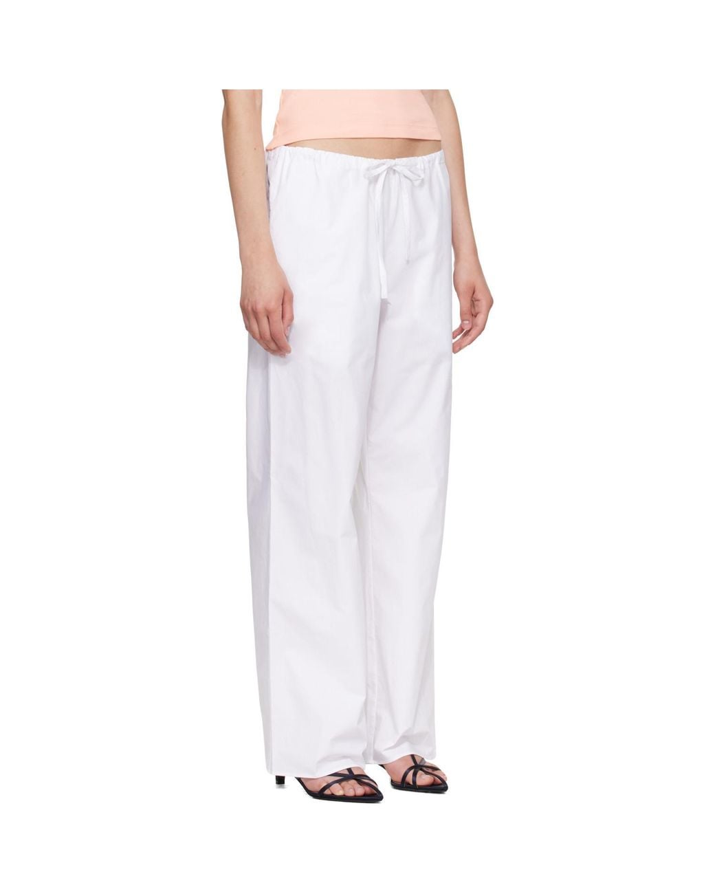 Flore Flore White Josephine Full-Length Trousers