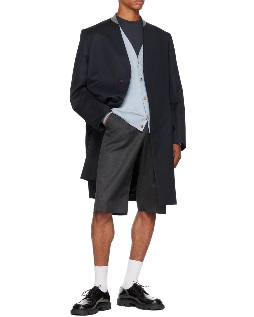 Maison Margiela Blue Single-Breasted Coat for men