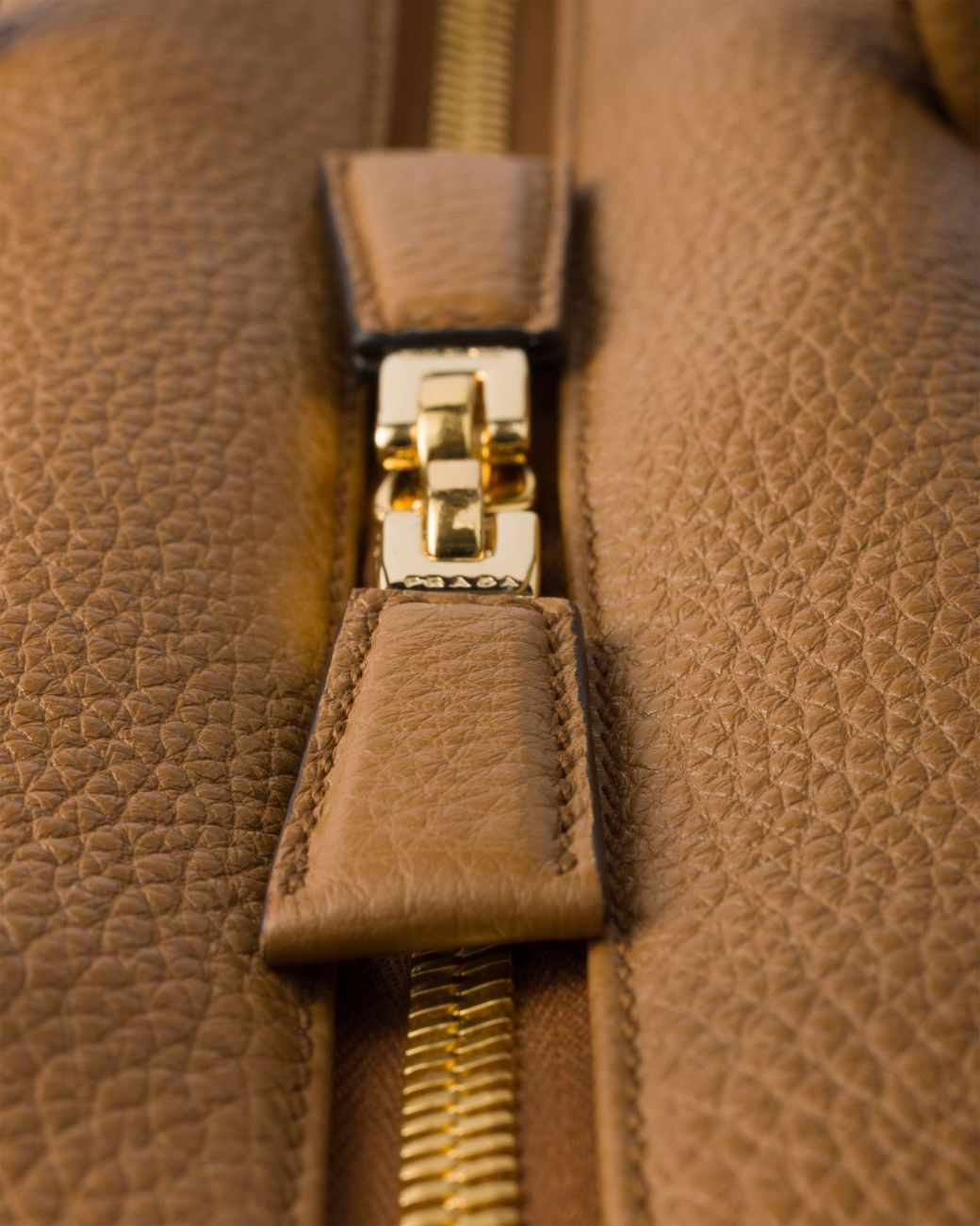 Prada Brown Zip-Up Top Handle Bag