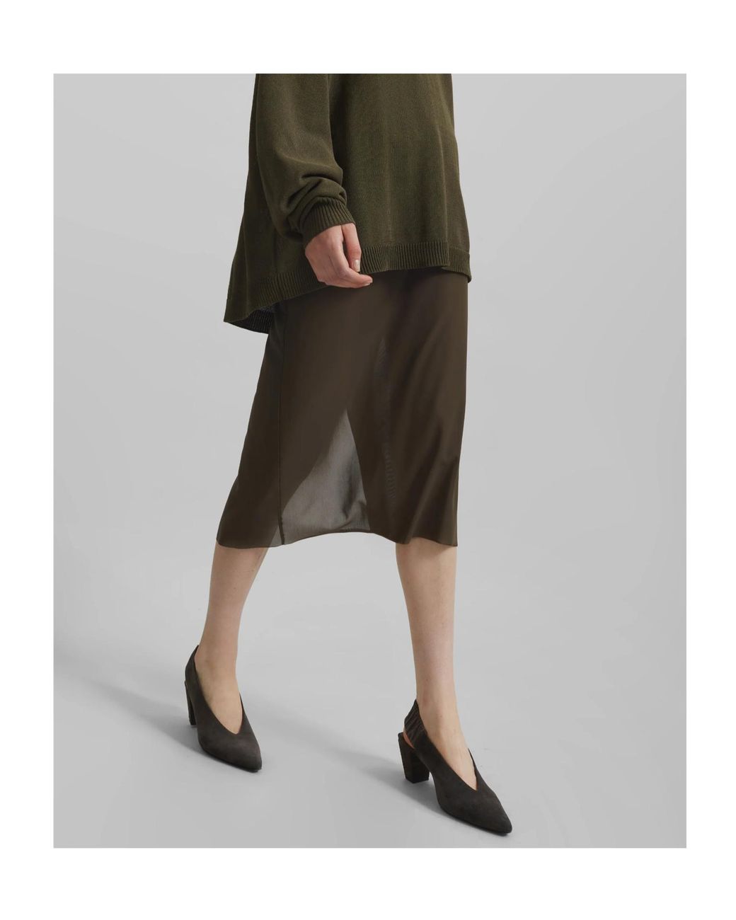 Frankie Shop Green Suva Sheer Skirt