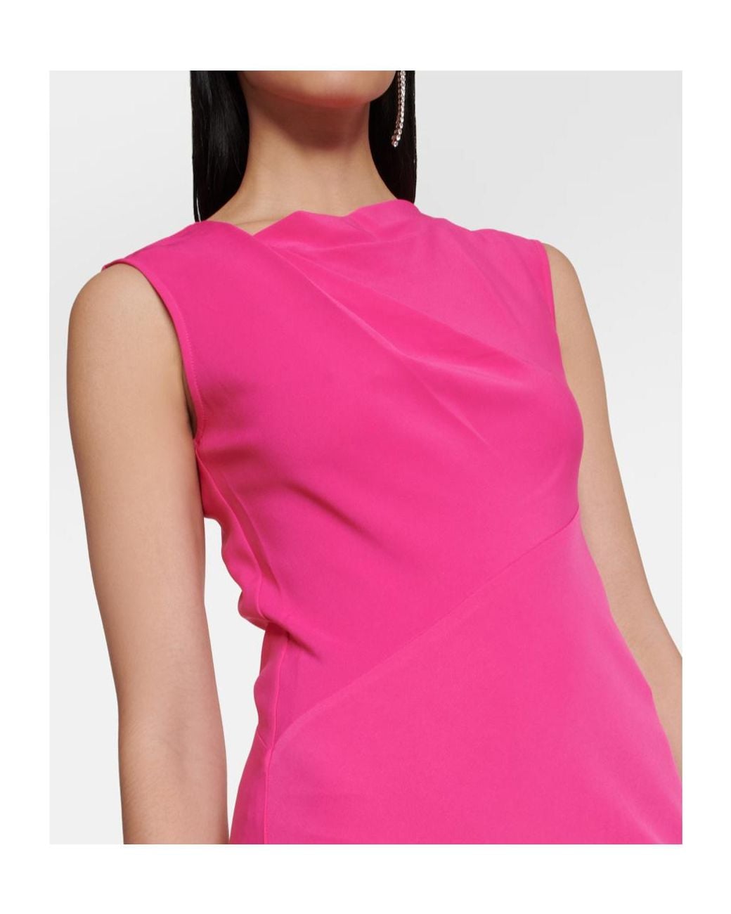 Roland Mouret Pink Pleated Sleeveless Dress Skirt