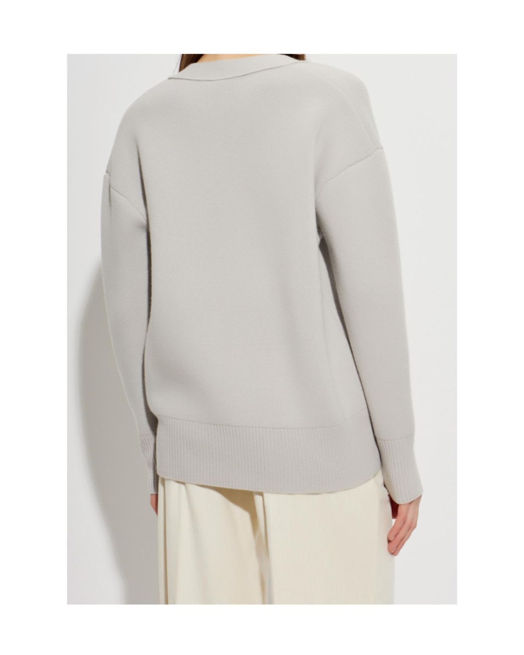 Lisa Yang Gray Amery V-Neck Cardigan