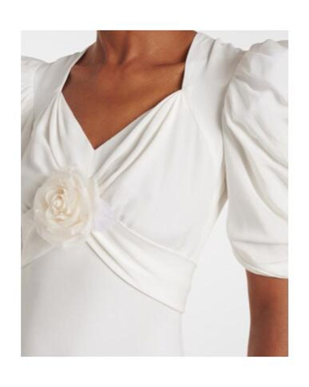 Rodarte White Floral-Appliqué Silk Crêpe Gown