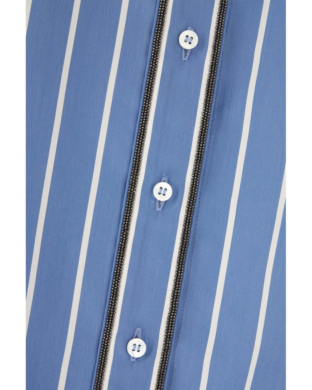 Brunello Cucinelli Blue Striped Shirt