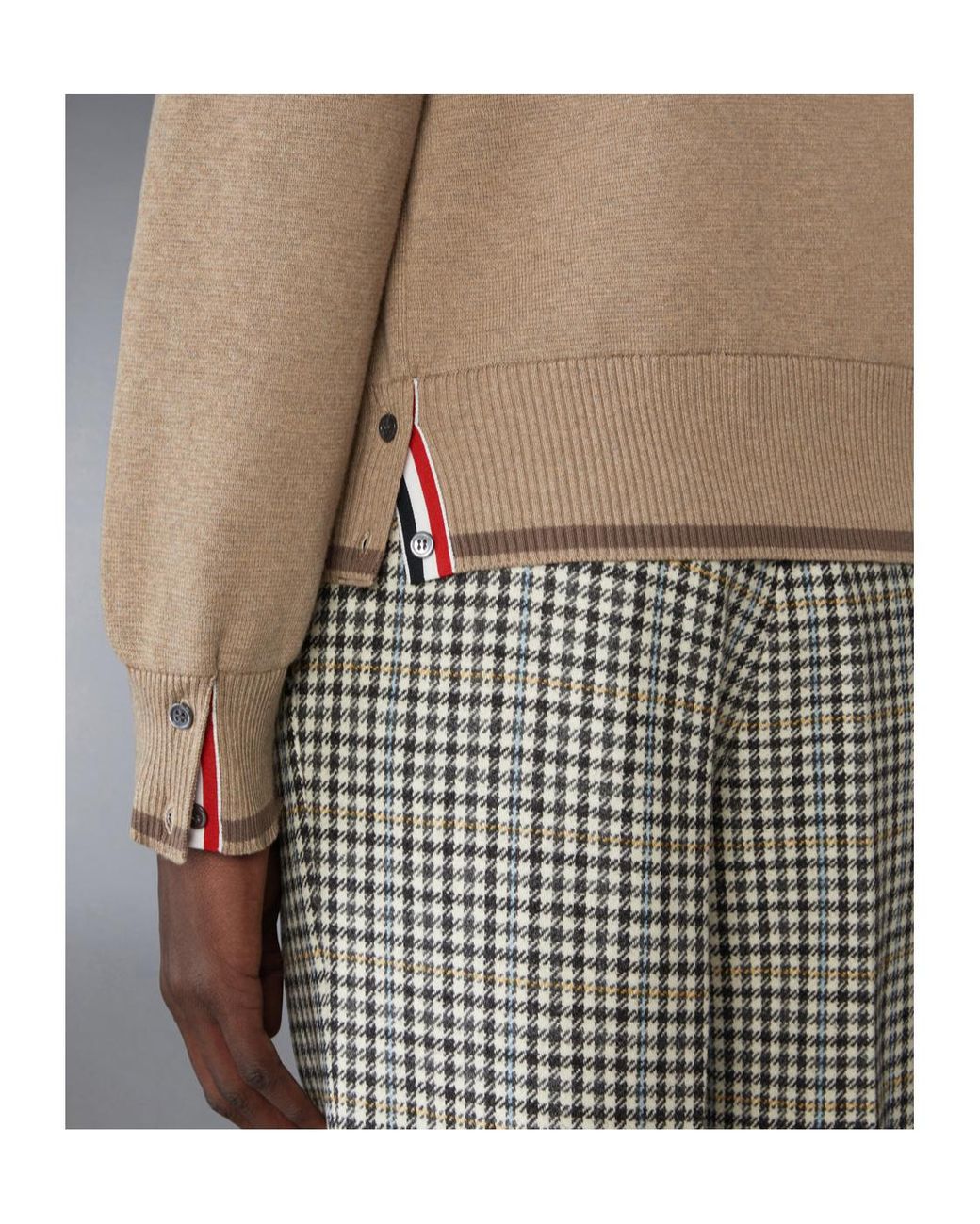 Thom Browne Brown 4-Bar Stripe Detailed Knitted Jumper for men