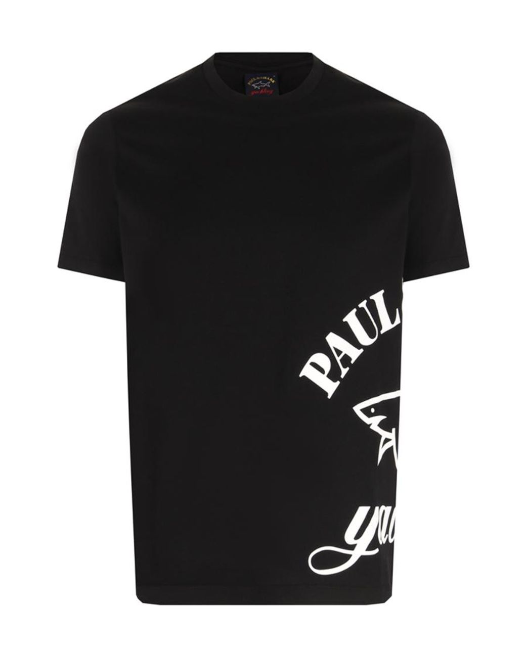 Paul & Shark Black T-Shirt With Round Neck And Short Sleeves for men