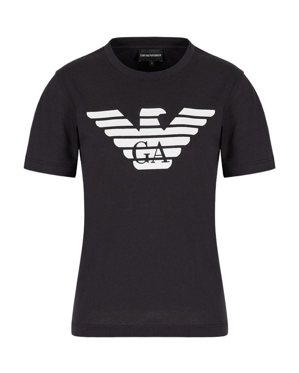 Emporio Armani Black Logo Printed Crewneck T-Shirt