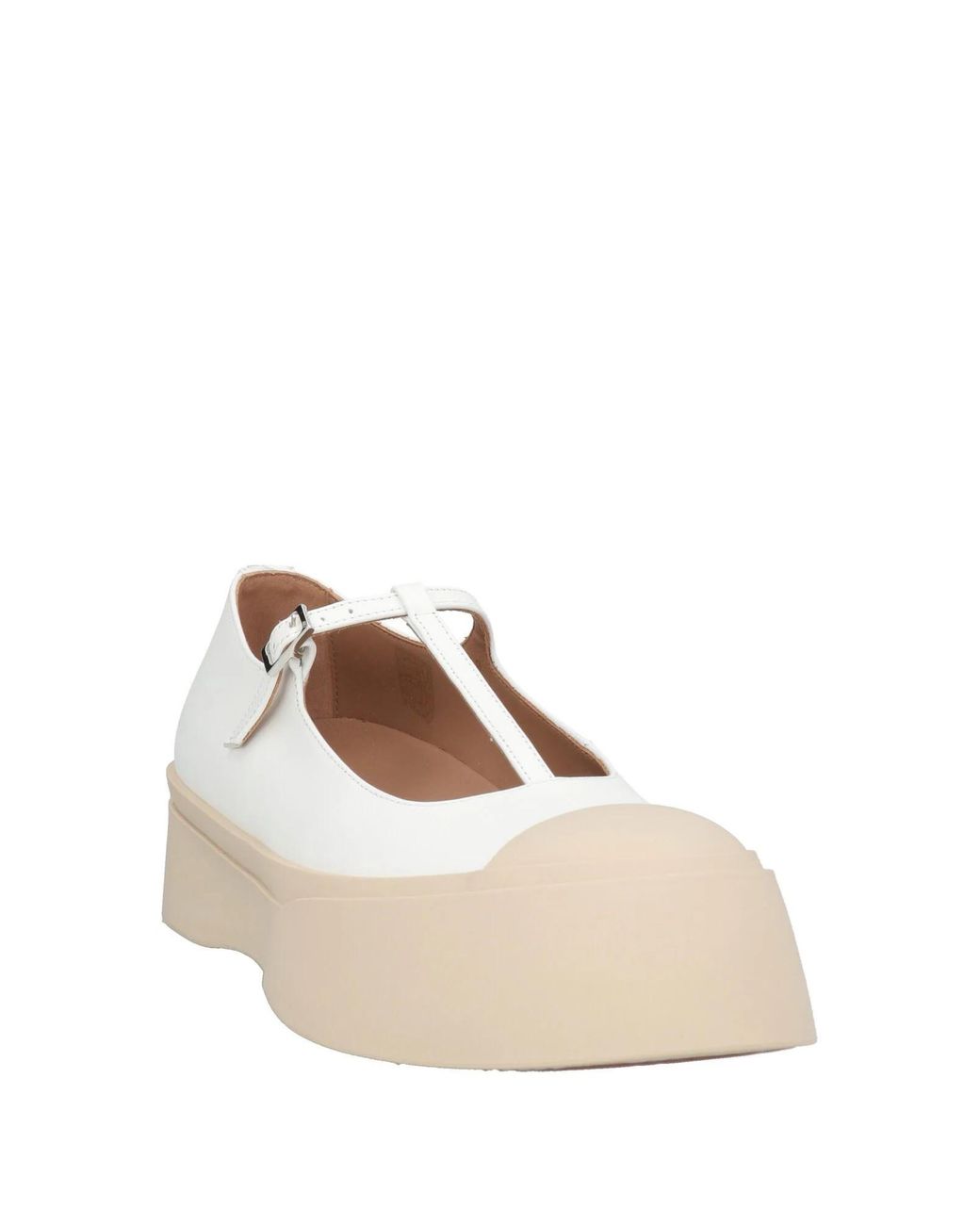 Marni Natural Minimalist Leather Casual Ballet Flats