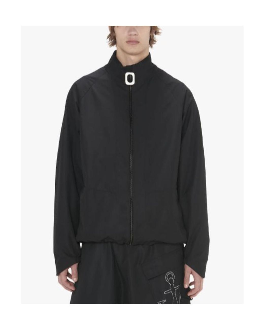 J.W. Anderson Black Jw Anderson Logo Printed Zipped Jacket for men