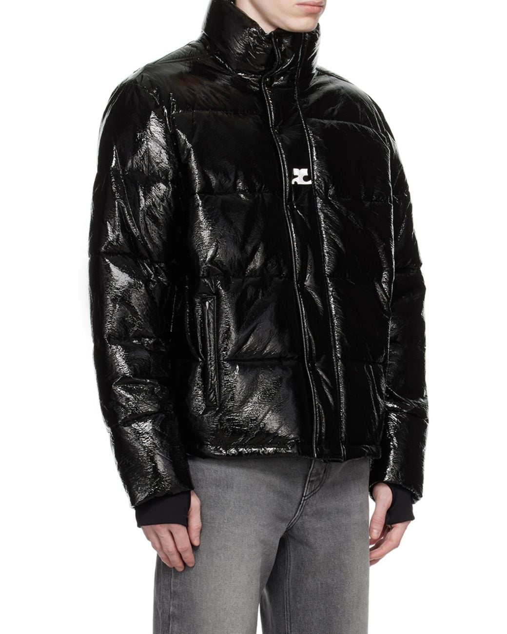 Courreges Black Long-Sleeved Down Jacket for men