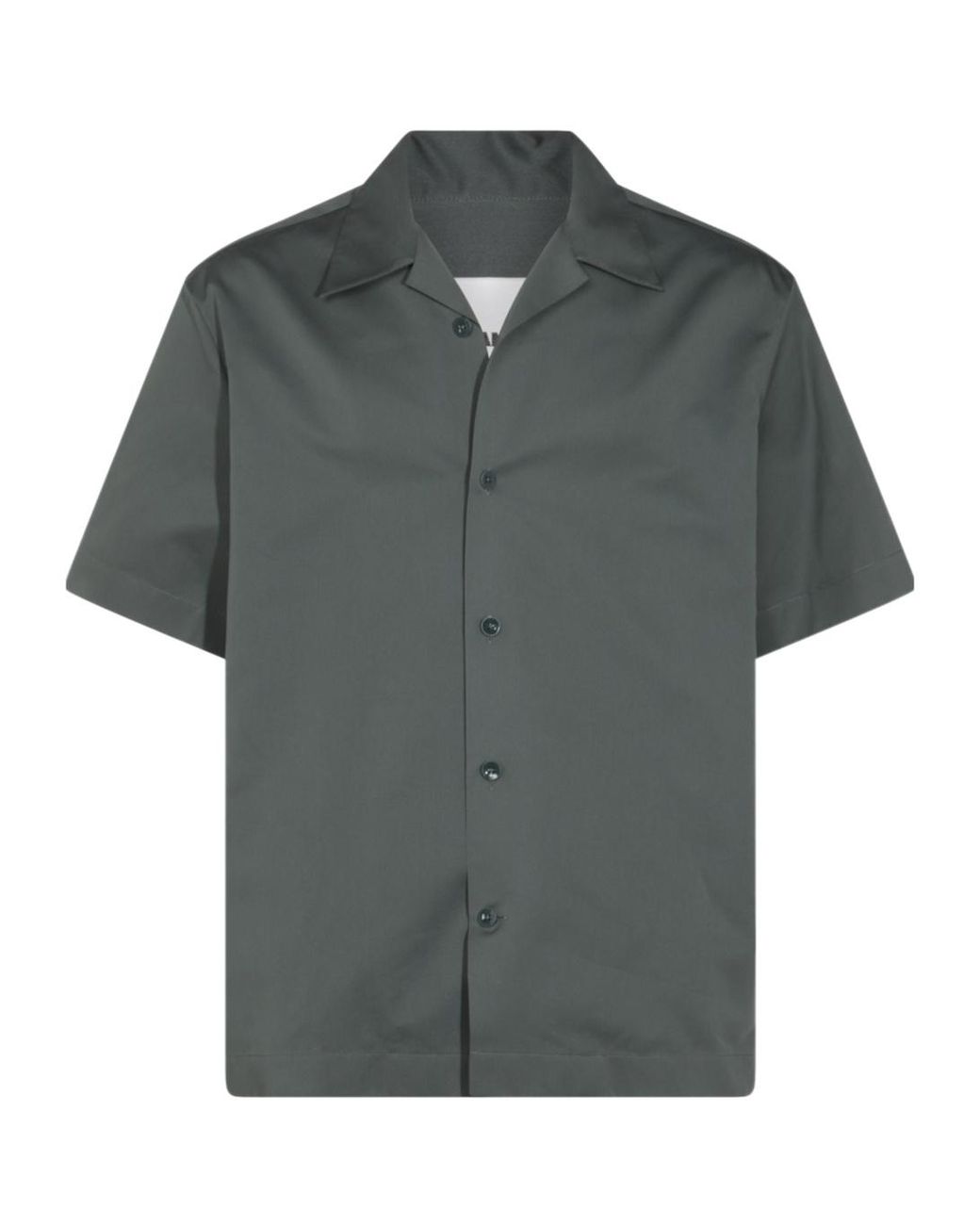 Jil Sander Green Satin Shirt for men