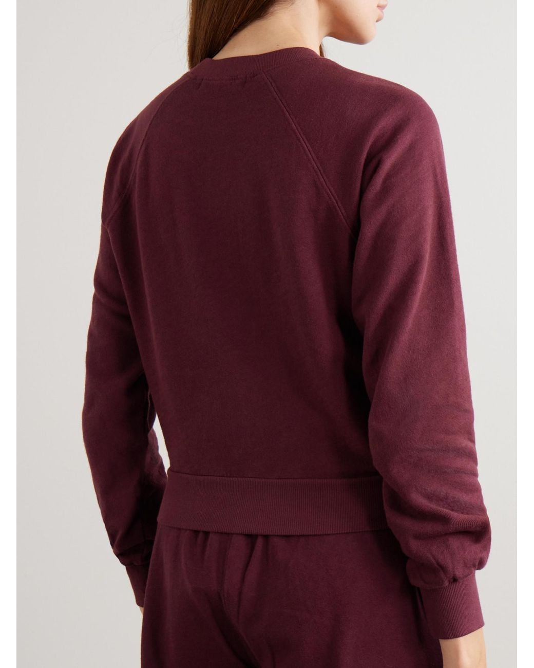 ÉTERNE Purple Sonny Embroidered Cotton-Jersey Sweatshirt
